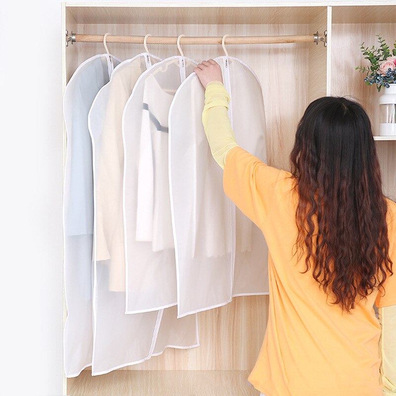 1Pc Rits Stof Zakken Eva Stofdicht Opvouwbaar Voor Kleding Waterdicht Transparante Kledingkast Organizer Opbergtas Opknoping Zakken