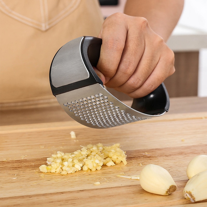 304 Garlic Press Household Manual Device Kitchen Press With Box Squeezer Handheld Ginger Garlic Tools Easy Operate