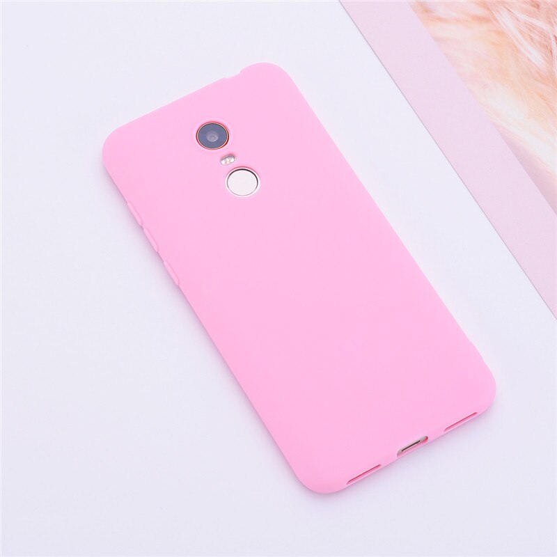 Fundas de teléfono de Color mate para Xiaomi Redmi 5/5 Plus Funda de silicona Funda trasera suave TPU para Xiaomi Funda de Redmi 5 Plus Funda: Redmi 5  (5.7) / Pink