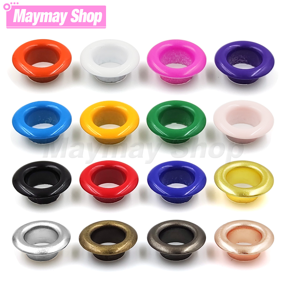 100 ensembles de œillets multicolores de 4mm, anneau métallique avec rondelle pour Scrapbooking, chaussures, casquette de ceinture, étiquettes de sac, vêtements, bricolage, maroquinerie