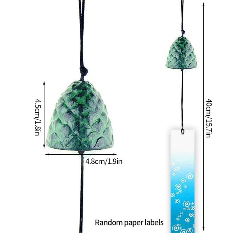 1pcs Japanese Cast Iron Wind Chimes Wind Bell Iron Hanging Wind Chimes Home Garden Outdoor Bell Room Decoration: Burgundy