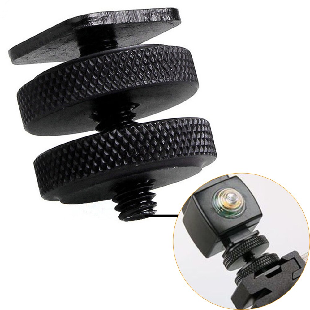 1/4" Dual Nuts Tripod Mount Screw to Flash Camera Shoe Adapter Tripod & Accessories P25 0.3