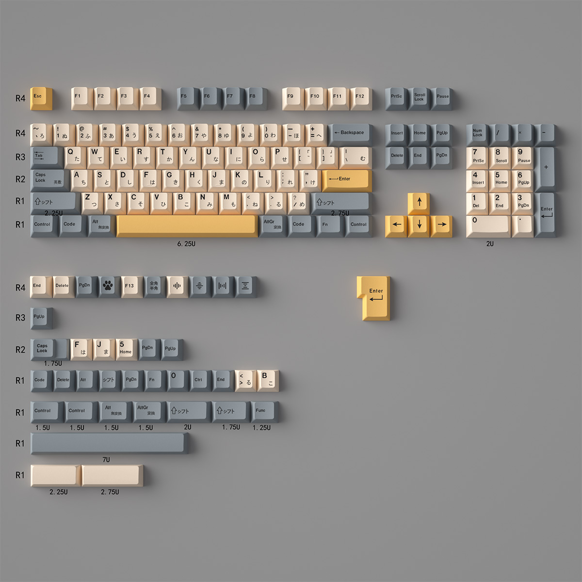 Teclas PBT Minimalistas Brancas de 135 Teclas, Perfil Cherry, DYE-Sub, Personalizadas em Inglês para Teclados Mecânicos 61/64/87