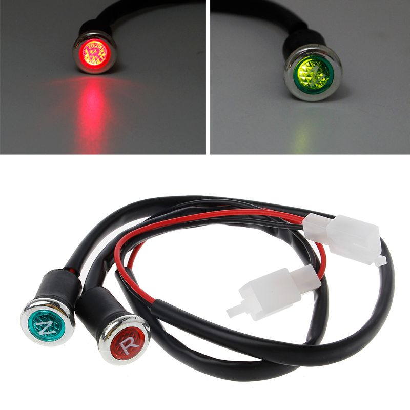 2Pcs Neutral Reverse Motorcycle N/R Light Indicator ATV Light Gear For 50cc 110cc 125cc 150cc 200cc 250cc qiang