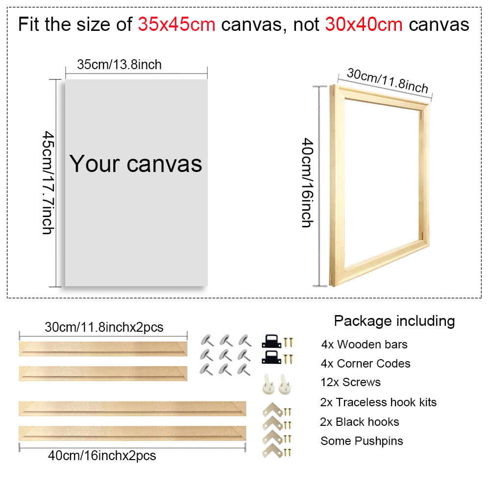 35x55 40x60 cm Natuurlijke Houten Fotolijst Voor Muur Canvas Frame Diamant Schilderij Frame Foto poster Muur Frame Home Decor: Light Grey