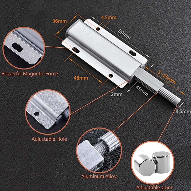 Push Latches Push to Open Door Catches Push to Close Magnetic Latch Touch Opener for Draw Kitchen Cabinet