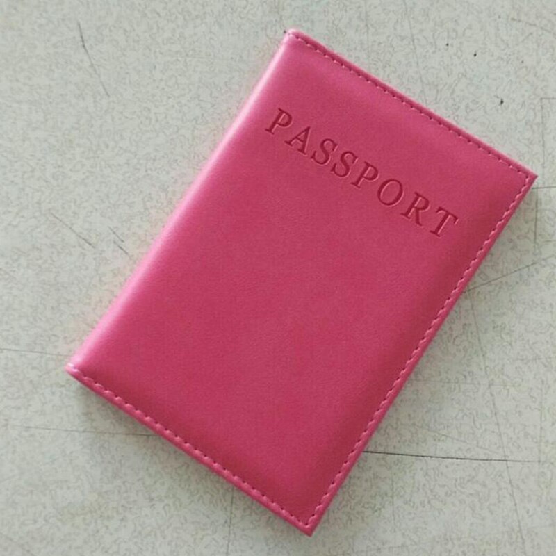 PU Leer Vrouwen Paspoort Cover Roze Wereld Universal Travel Paspoort Ticket Houder Cover op Het Paspoort Case Paspoort Pouch: Rose red