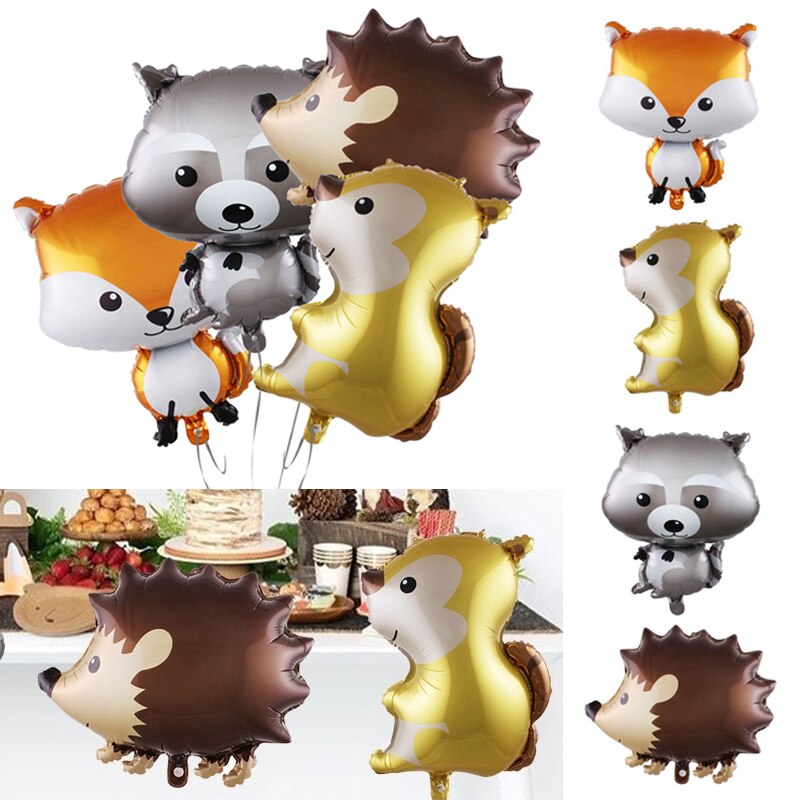 Forest Animal Foil Balloons Birthday Wedding Party Balloon Helium Balloons Fox Hedgehog Squirrel Raccoon Baby Shower Airball