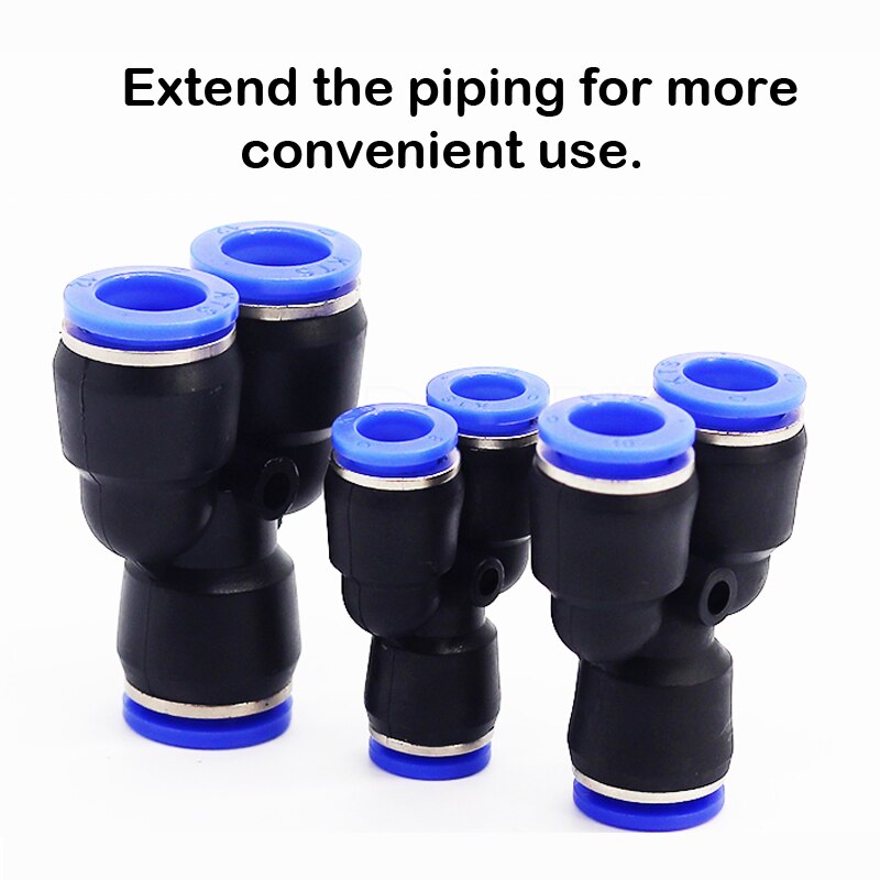 4-10PCS Pneumatic Fittings PY4 PY6 PY8 PY10 PY12 PY14 PY16 Air Piping Y Adapters One Touch Quick Release Fitting Connector