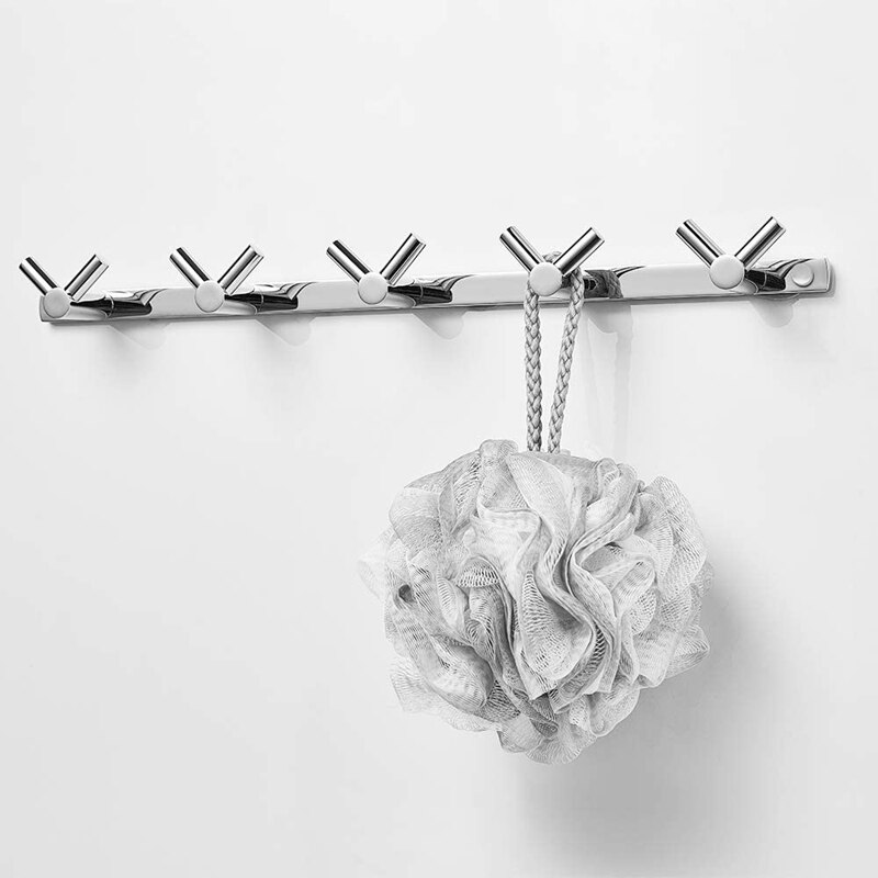 Nhbr Hotel Badkamer Handdoek Haak Rvs Kapstok Muur Gemonteerde Hanger 5 V-Vormige Dubbele Haak Handdoek rack Organizer