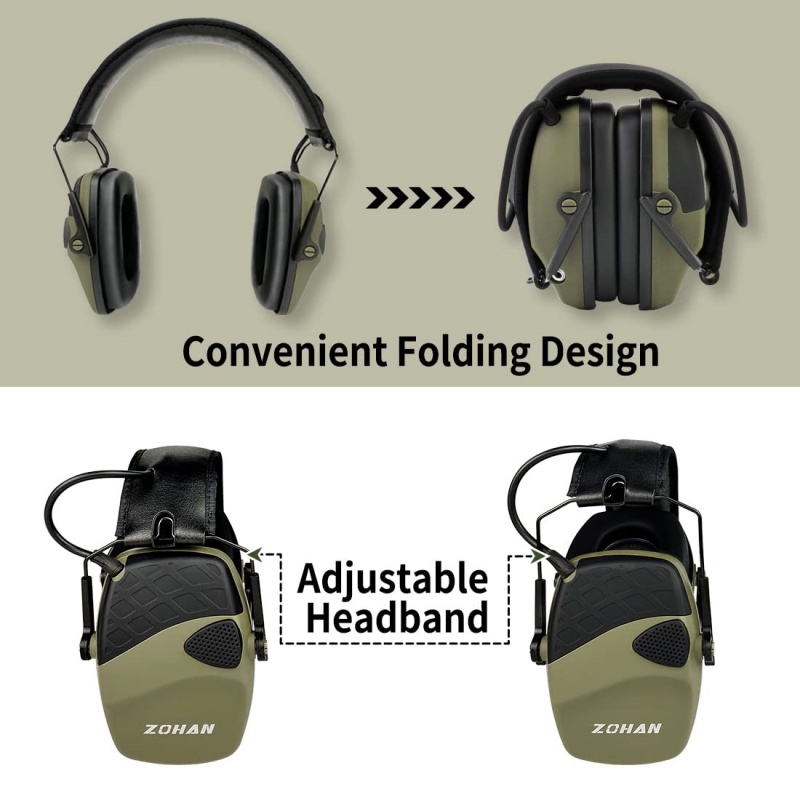 ZOHAN – casque antibruit électronique pour prise de vue, réduction Active du bruit, Protection auditive avec Amplification sonore 4X