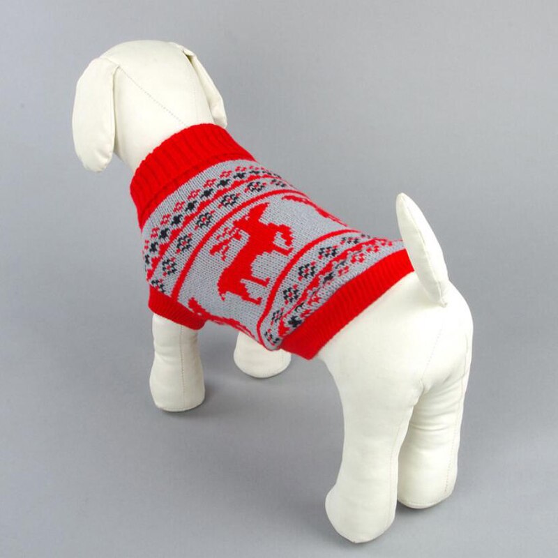 Kæledyrshund julesweater tøj jule vinter varm hvalp kat frakke jakke blødt striktøj til små mellemstore hunde