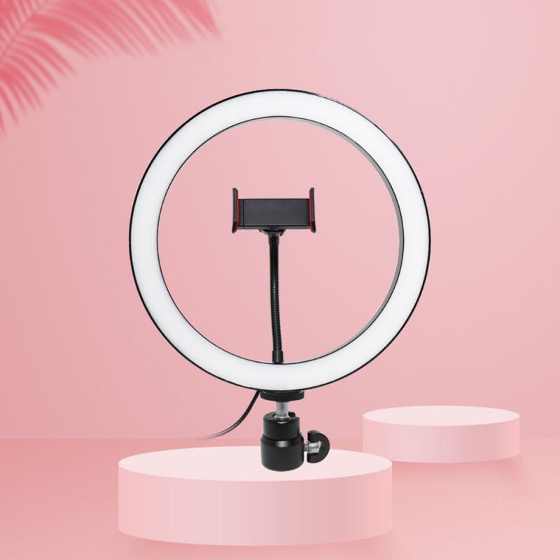 Anillo de luz LED para selfies de 10 pulgadas, lámpara de anillo regulable para cámara de teléfono con soporte trípode para maquillaje y Video en estudio