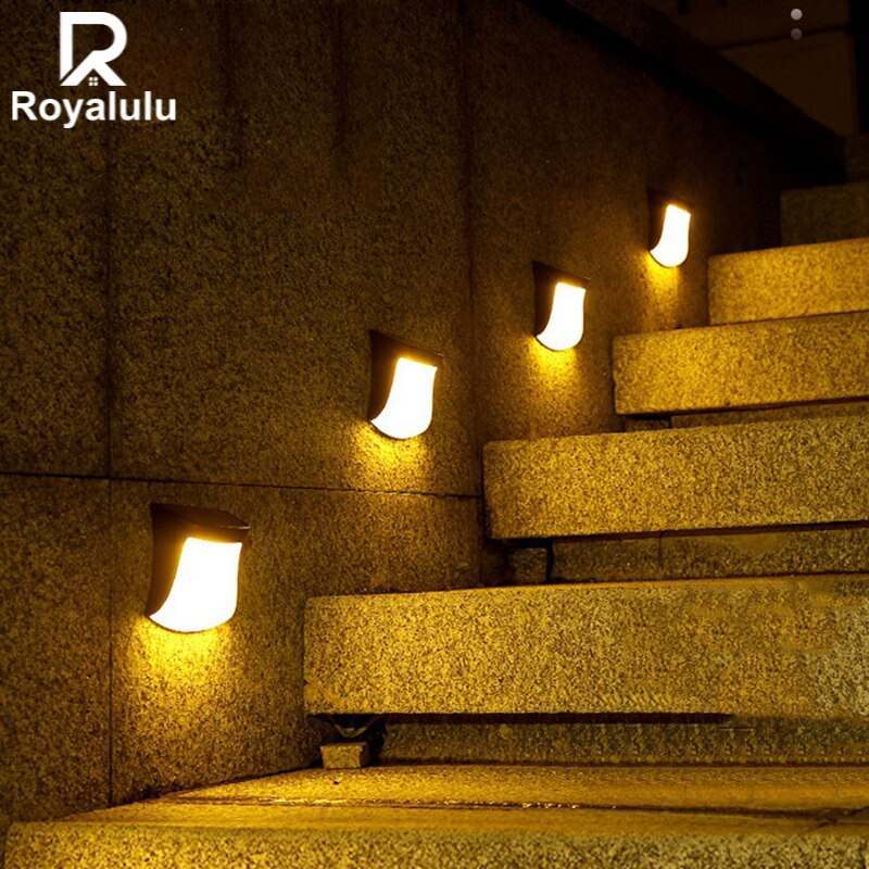 Royalulu Solar Led Verlichting Buiten Waterdicht Wandlampen Tuin Yard Decoratie Path Fence Dek Stap Lamp