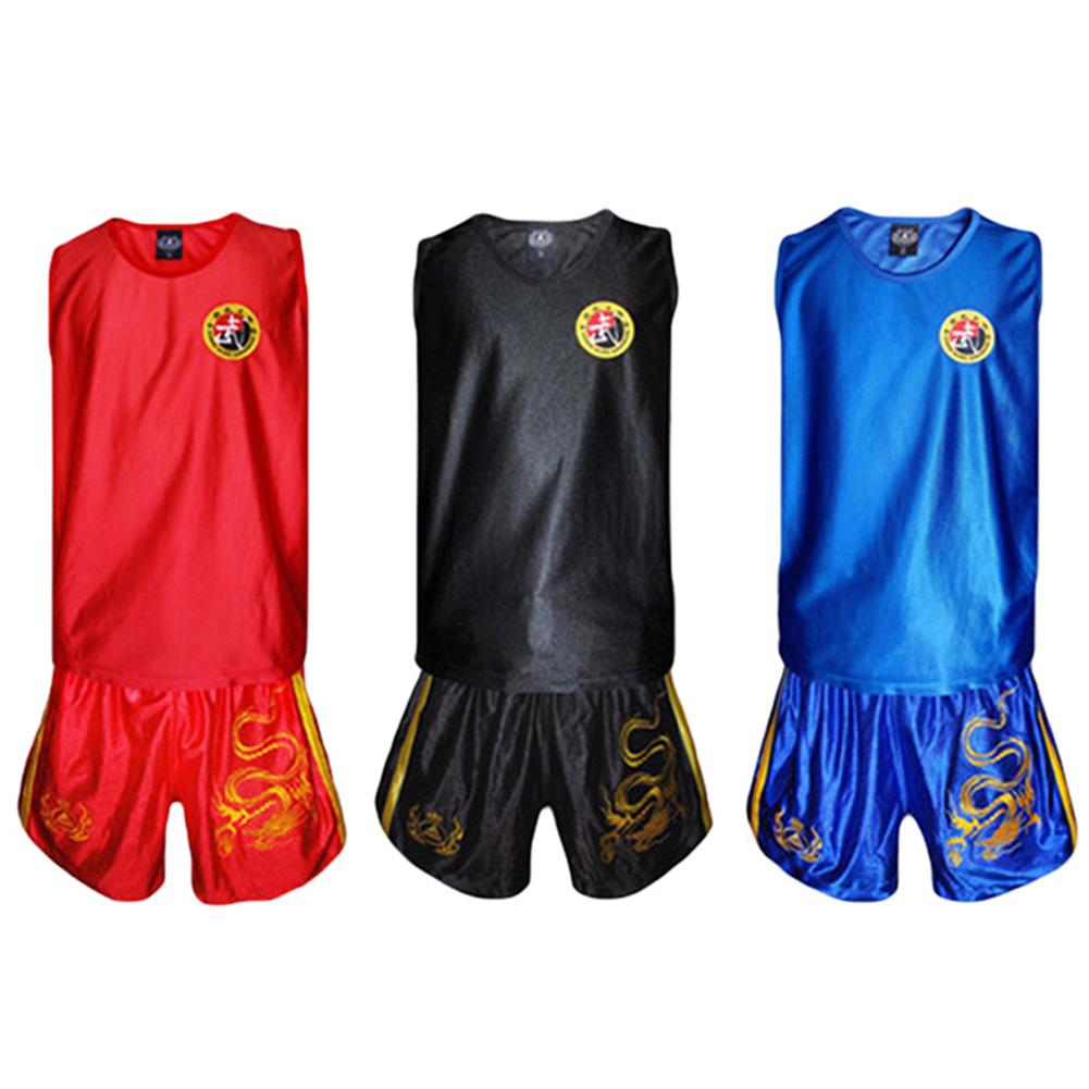 Dragon Pattern Taekwondo Boxing Muay Thai Unisex Sleeveless Top Shorts Set