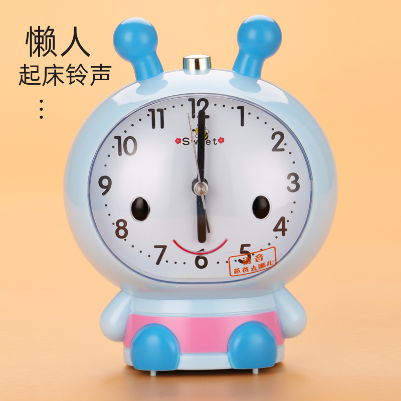 Children's Alarm Clock Special Cartoon for Students Can Speak Mute Night Light Sound, Super Large Intelligent Electronic: .6