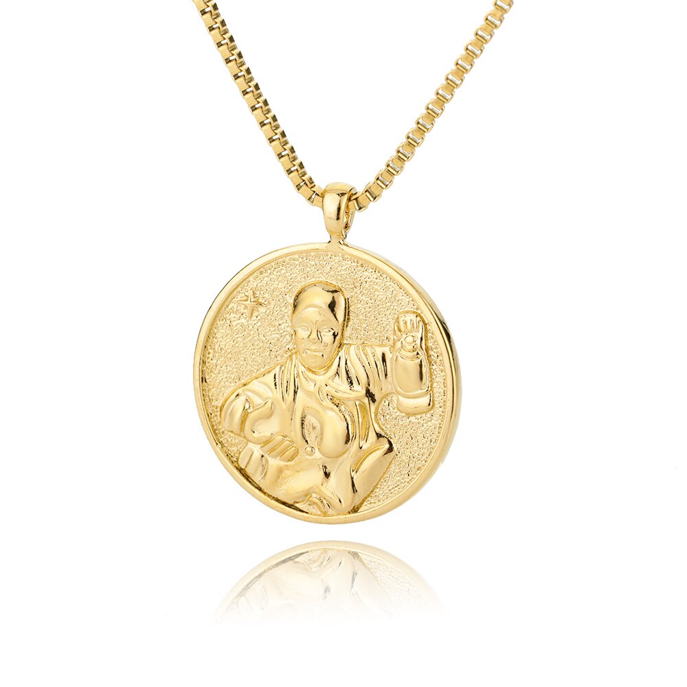 Collane con ciondolo devanna d'arco per donna catena in oro in acciaio inossidabile rotonda antica dea greca simbolo collana gioielli regali: Harriet Tubman
