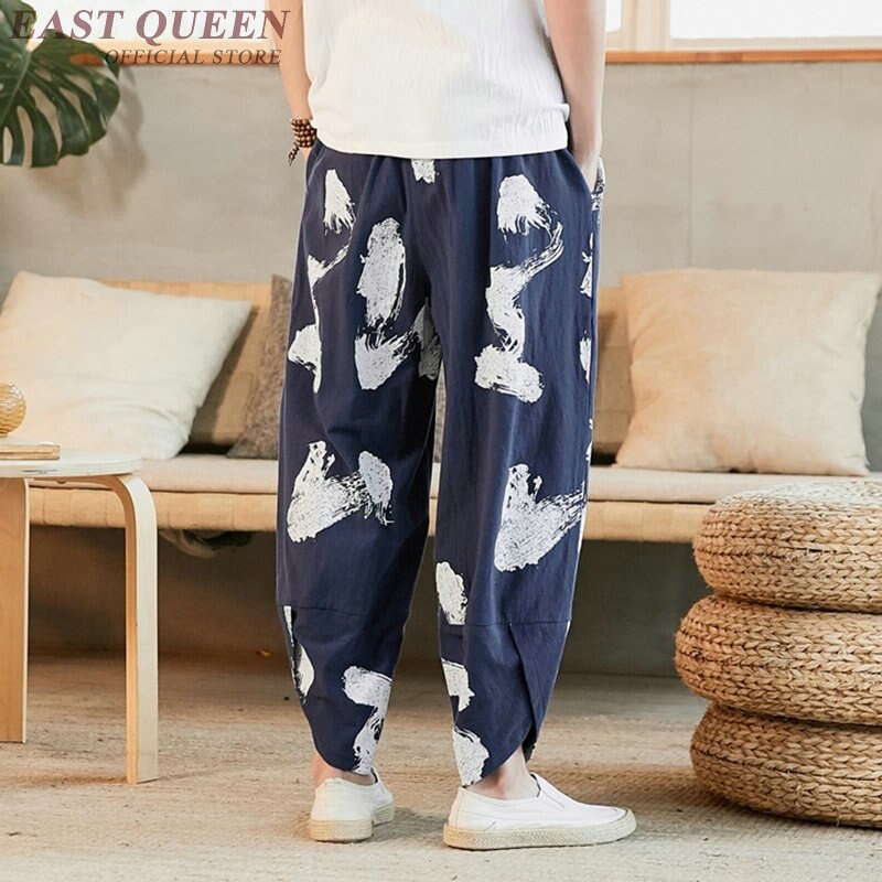 Pantalones chinos Hippie para hombre, pantalón de chándal con estampado de cintura elástica, estilo Harajuku japonés, informales, K2923