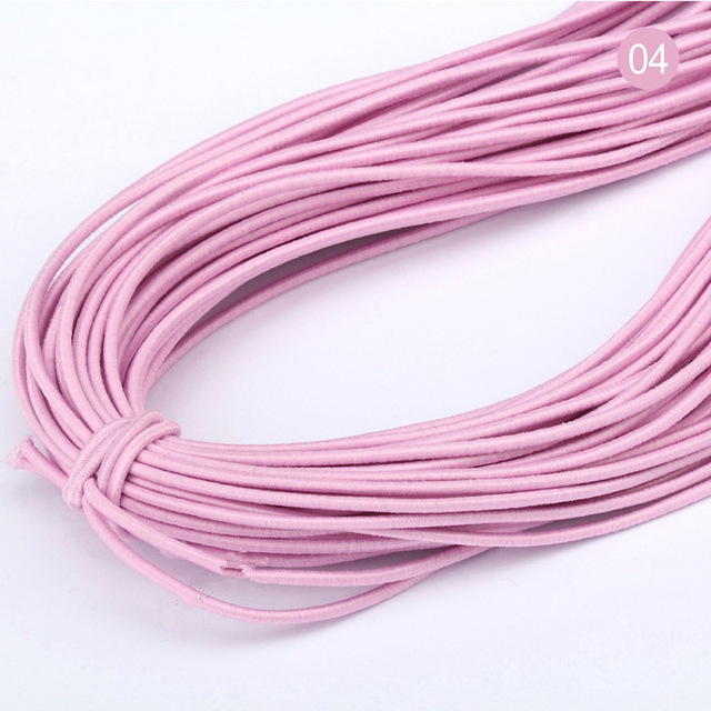 2mm Kleurrijke Hoogwaardige Ronde Elastische Band Ronde Elastische Touw Rubber Band Elastische Lijn DIY Naaien Accessoires 5yards: pink