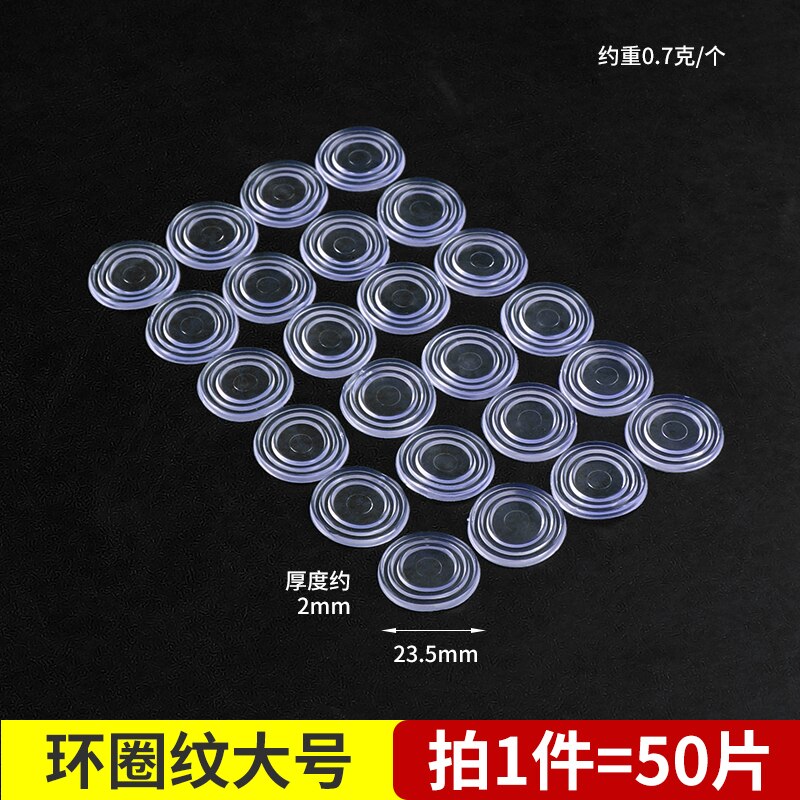 50pcs/lot 24mm x 3mm Rubber Round Shape Glass Table Non-slip Soft Grip Pad Clear BBB0034: 50PCS 23.5mm