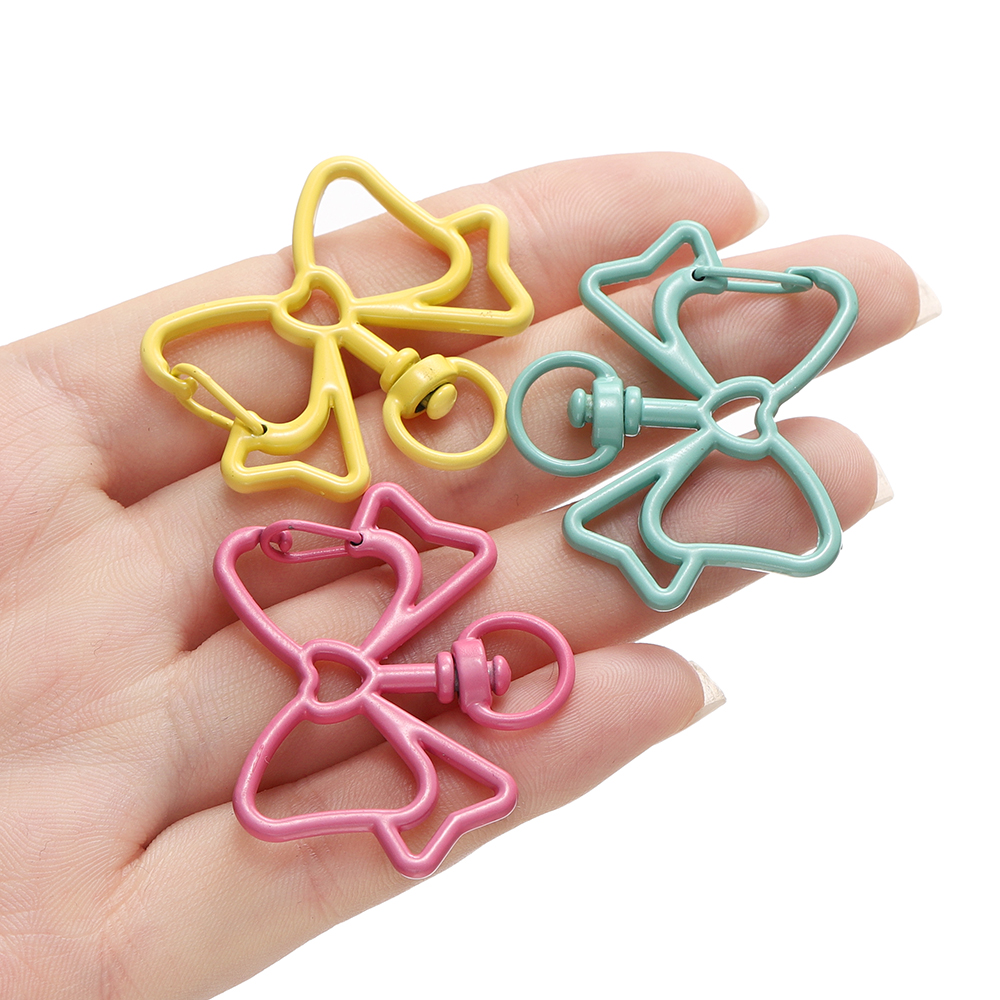 5 unids/lote de cierres de langosta coloridos con forma de mariposa, llavero giratorio, ganchos para llaves de Metal de aleación para fabricación de joyas, suministros artesanales