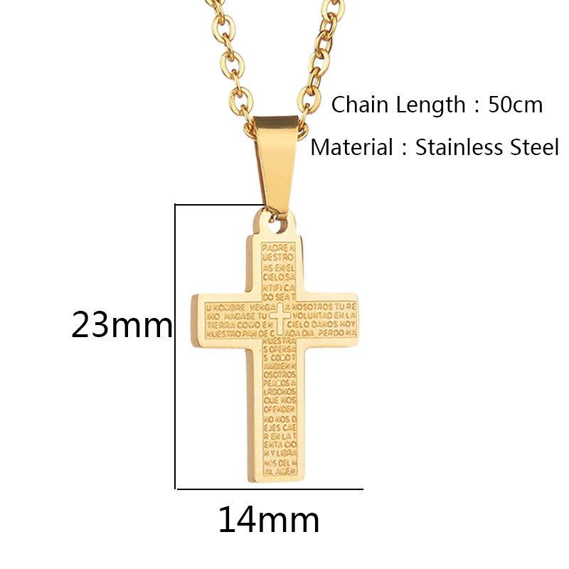 Bijbel kruis hanger ketting roestvrij stalen sieraden religie Kruis Ketting Hanger voor Vrouwen Religieuze Jesus Sieraden