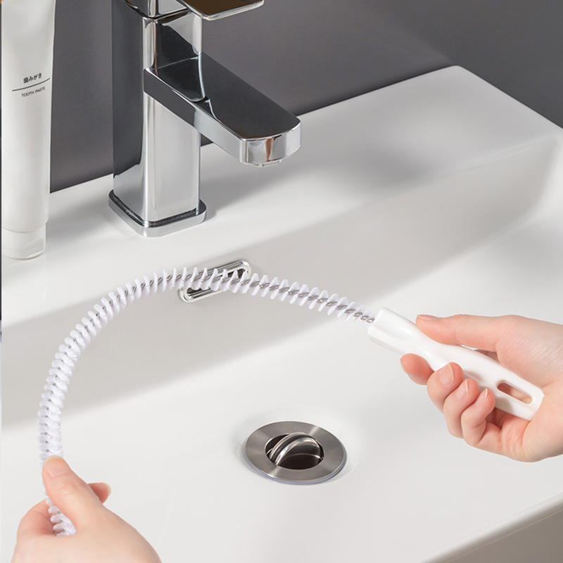 Afløbsbørste til rengøring af vask, afløbsrens, hårfjerner til afløb, bøjelig overløbsbørste til vask, kloakbørste til badeværelse, køkken
