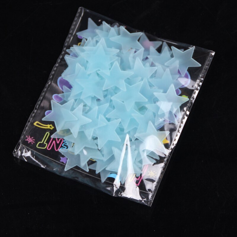 100 stks/zak 3cm Glow in The dark Fluorescent Kids Lichtgevende Speelgoed Kleurrijke PVC Star Stickers Speelgoed Voor Kinderen Kamer decoratie