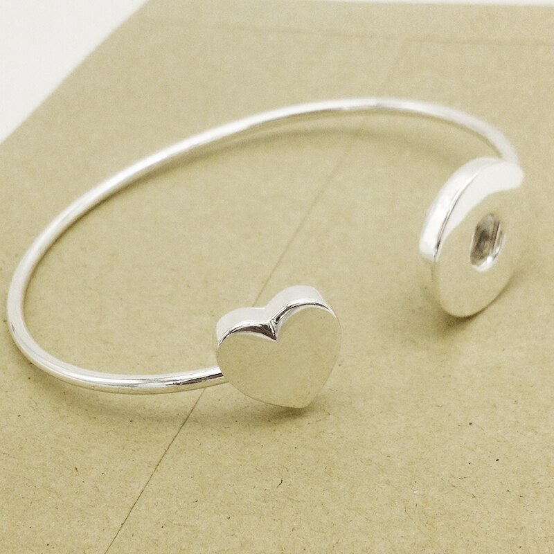 Liefde Koperen Manchet Armband 18Mm Drukknoop Bangle Tp1855