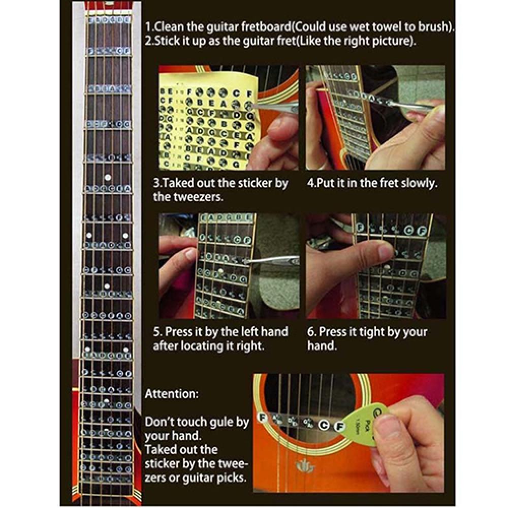 Accessories for Beginner 1 PC Guitar Note Sticker Guitar Fretboard Note Decals Fingerboard Frets Map Sticker Learner Music