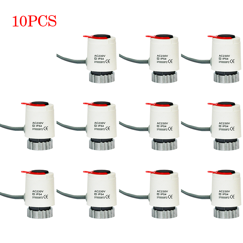 Actuador térmico eléctrico de 230V, válvula de radiador NO NC normalmente cerrada para sistema de calefacción por suelo radiante de agua