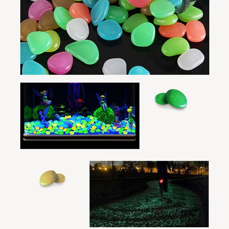 Glow in dark decoratieve kiezels tuindecoratie lichtgevende zandstenen villa tuinieren aquarium landschap kiezels 100 stuks