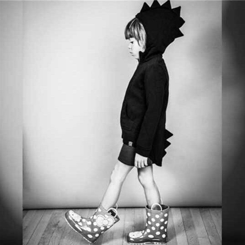 Småbarn barn pojke kläder pojkrock söt dinosaurie dragkedja sweatshirt hoodies tecknad träningsoverall vår höst 1-7t kläder
