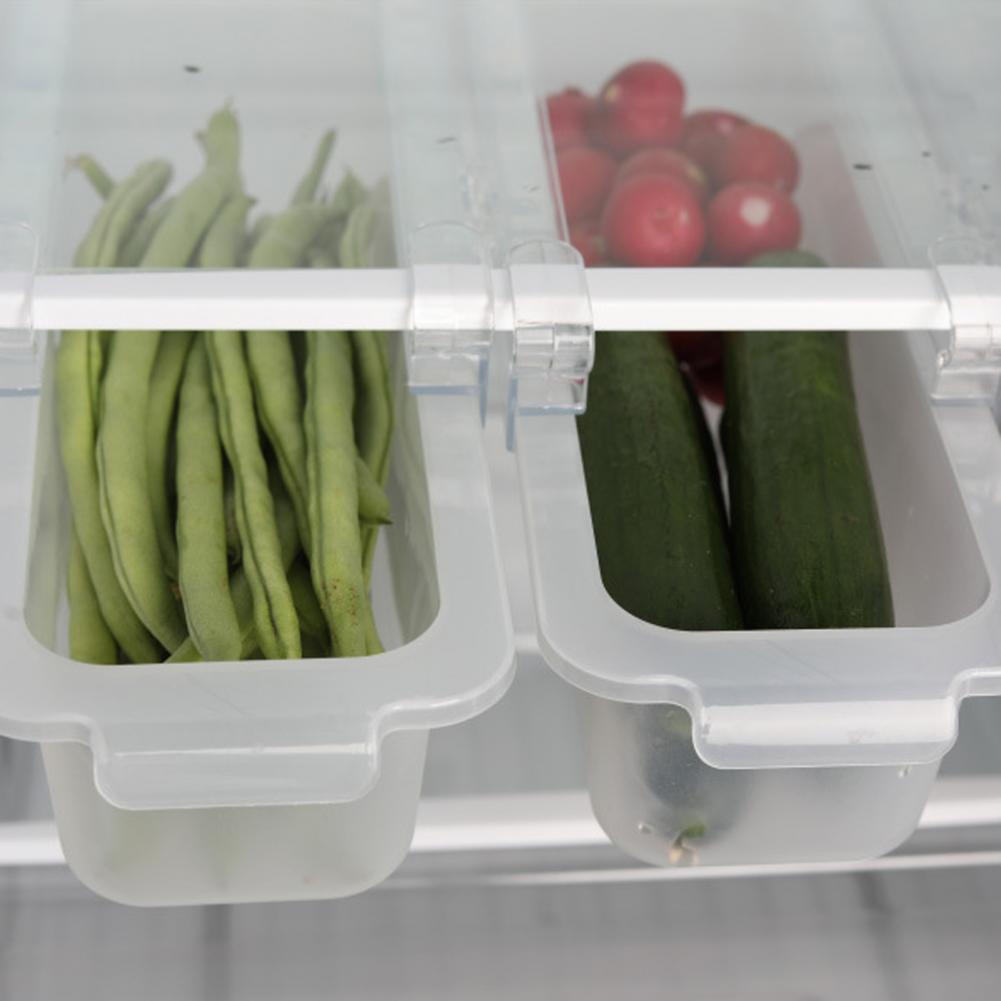 Plastic Fridge Drawer	Holder Pull-out Refrigerator Shelf Large Capacity Pullable Refrigerator Storage Box	for Kitchen
