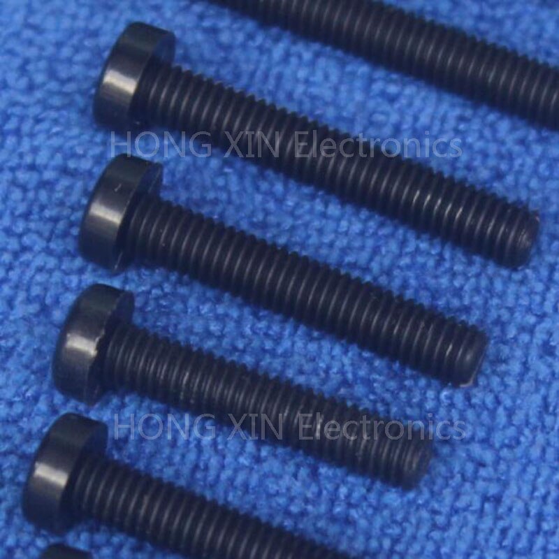 M4*40 Black 40mm 1pcs Round Head nylon Screw plastic bolts brand RoHS compliant Fasteners Assortment PC/board DIY