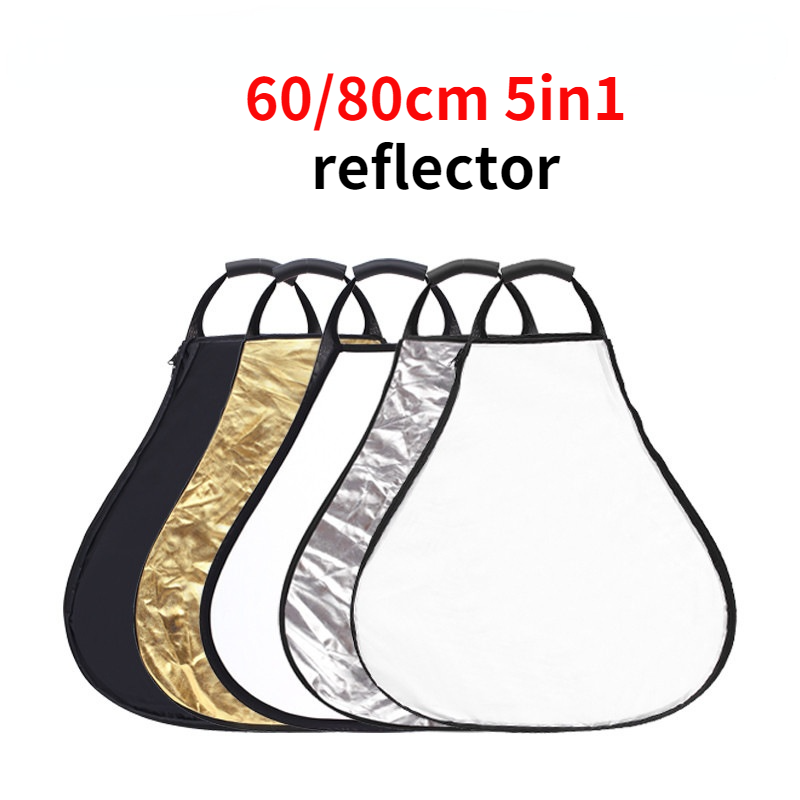 60/80cm 5in1 Triangle Reflector with Handle for Photography Photo Studio Lighting &amp;amp; Outdoor Lighting Collapsible Light Reflector