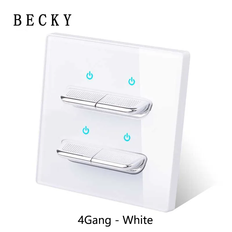 Glass Panel Wall Switch LED European 16a Socket Retro Toggle Light Switch EU UK Standard 2way Socket 1-4gang USB Home Decoration: Ivory