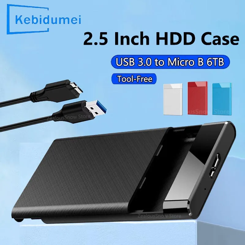 HDD Case for 2.5 Inch SSD Disk HDD Box 2.5'' SATA to USB 3.0 Hard Drive Enclosure 6TB 5Gbps Storage Case External HDD Enclosure