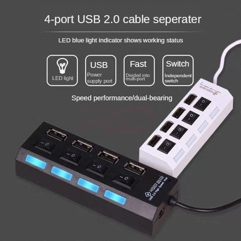 7 hub usb 3.0 multi divisor usb 4 hub usb uso adaptador de energia 4/7 porta múltipla expansor 2.0 3.0 hub com interruptor para pc