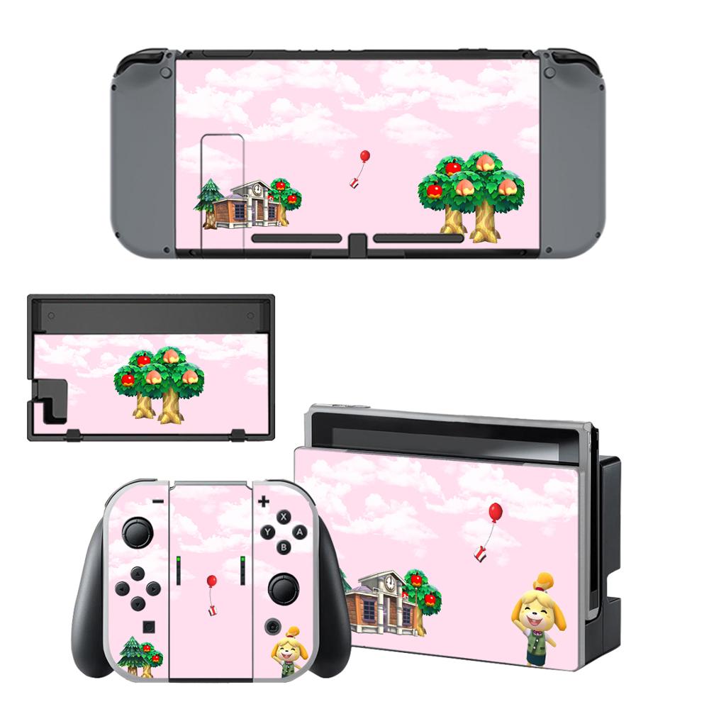 Vinyl Screen Skin Animal Crossing Protector Stickers for Nintendo Switch NS Console + Joy-con Controller + Stand Holder Skins: YSNS2539