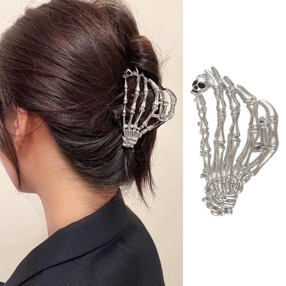 Spider Web Metal Hair Crab Clips Alloy Halloween Hair Claw Clips Hairgrip Hairpin Barrette Clamps Party Hair Accessories: light yellow