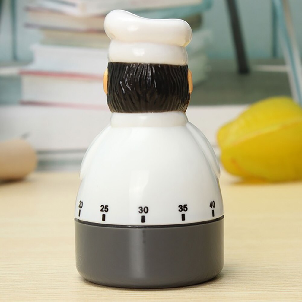 Multifunctional Kitchen Timer Alarm Clock Home Shaped Chef Kitchen Timer Plastic Mechanical 60 Minutes Cooking Alarm Bell Gadget