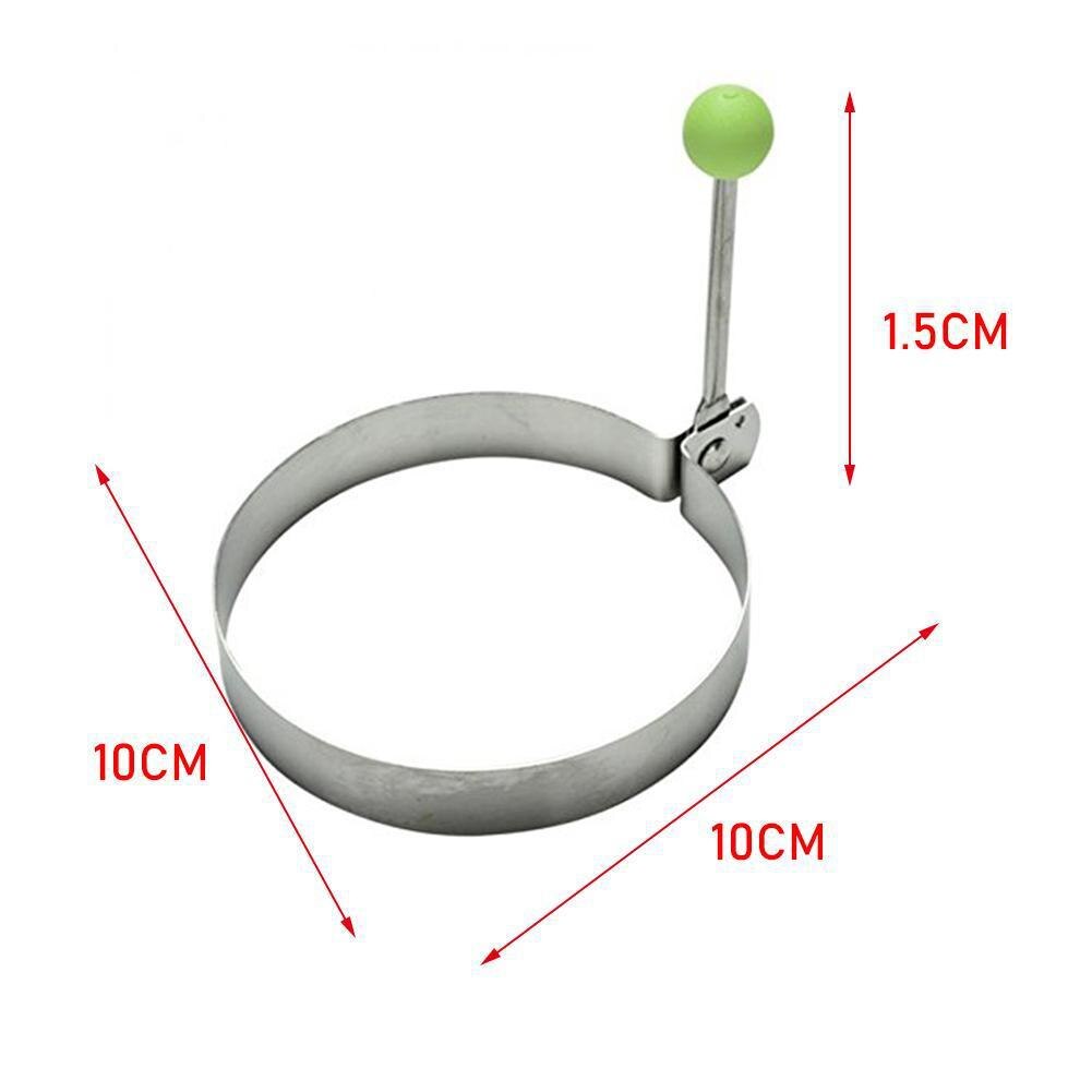 Molde para huevos fritos DIY de 4 estilos, acero inoxidable, forma bonita, anillos de cocina para cocinar, herramientas para desayuno de huevos, moldes para freír, U6V4: Round