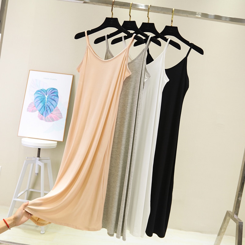 Frühling Sommer 2024 Frau Panzer Kleid lässig modal sexy Leibchen Elastische Weibliche Hause Strand Kleider Oansatz Camis sexy Kleid