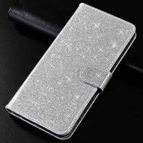 Étui portefeuille en cuir à rabat magnétique pour zte blade  a5 , avec support, housse de protection pour téléphone portable  a5: Argent pailleté
