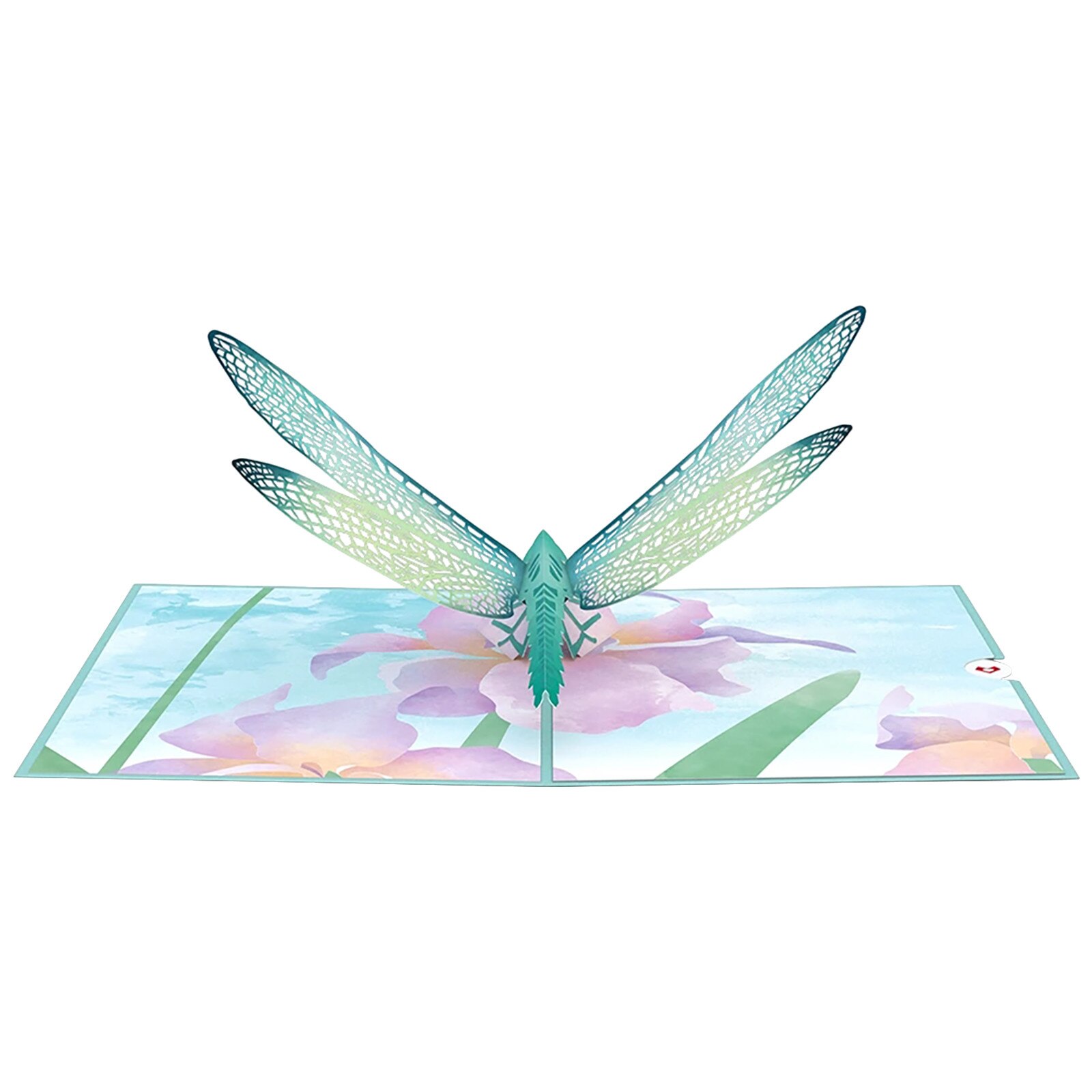 3D Mother's Day Pop-up Card Dragonfly 3D Paper Carving Heart-shaped Pop-up Card Greeting Card Postcards Card Invitations