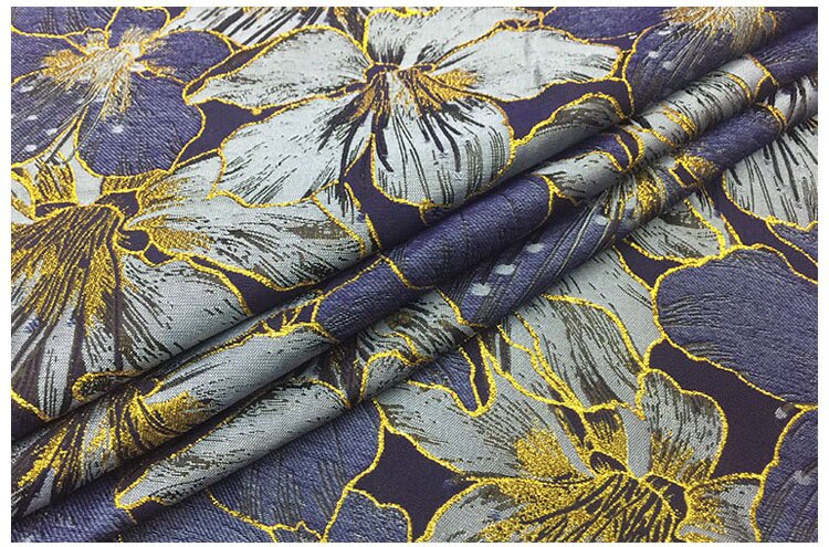 European style gold silk 3D precision jacquard fabric brocade fabric