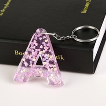 1 Pc Sleutelhanger Engels Brief Sleutelhanger 26 Engels Woord Glitter Hars Een Q Handtas Bedels Voor Vrouw