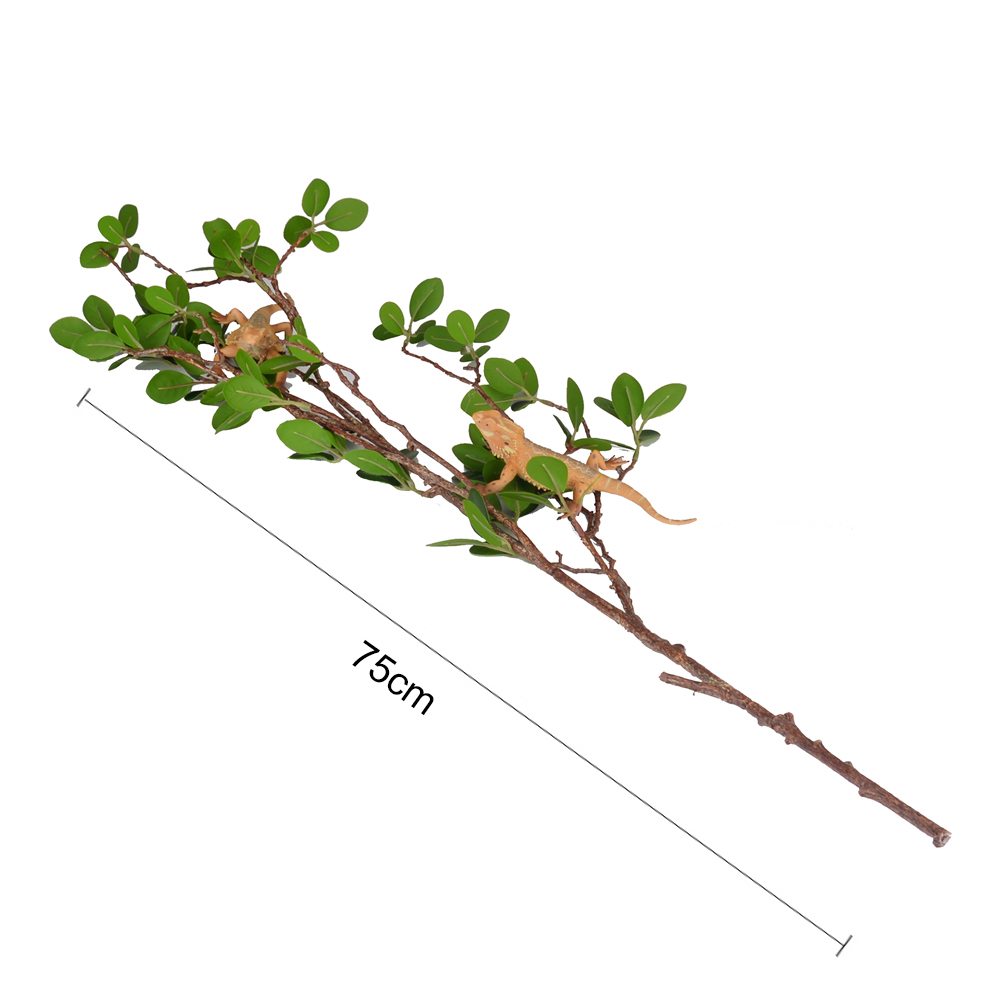 For Lizard Frog Spider Snake Reptiles Pets Habitat Decor Artificial Plastic Terrarium Plant Leaves Branches Simulated Plant