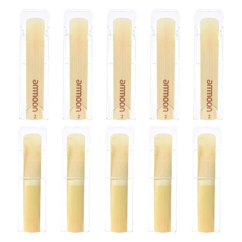 Ammoon Bb Clarinet Reeds - Strength 2.0, 2.5, 3.0 - 10 Pieces per Box - Bamboo